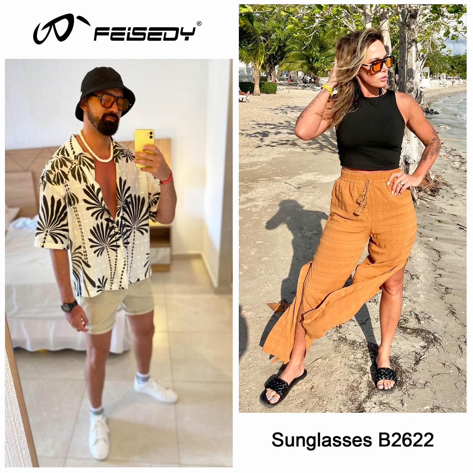 Солнцезащитные очки Ретро FEISEDY 70s Квадратные B2622, фото №7