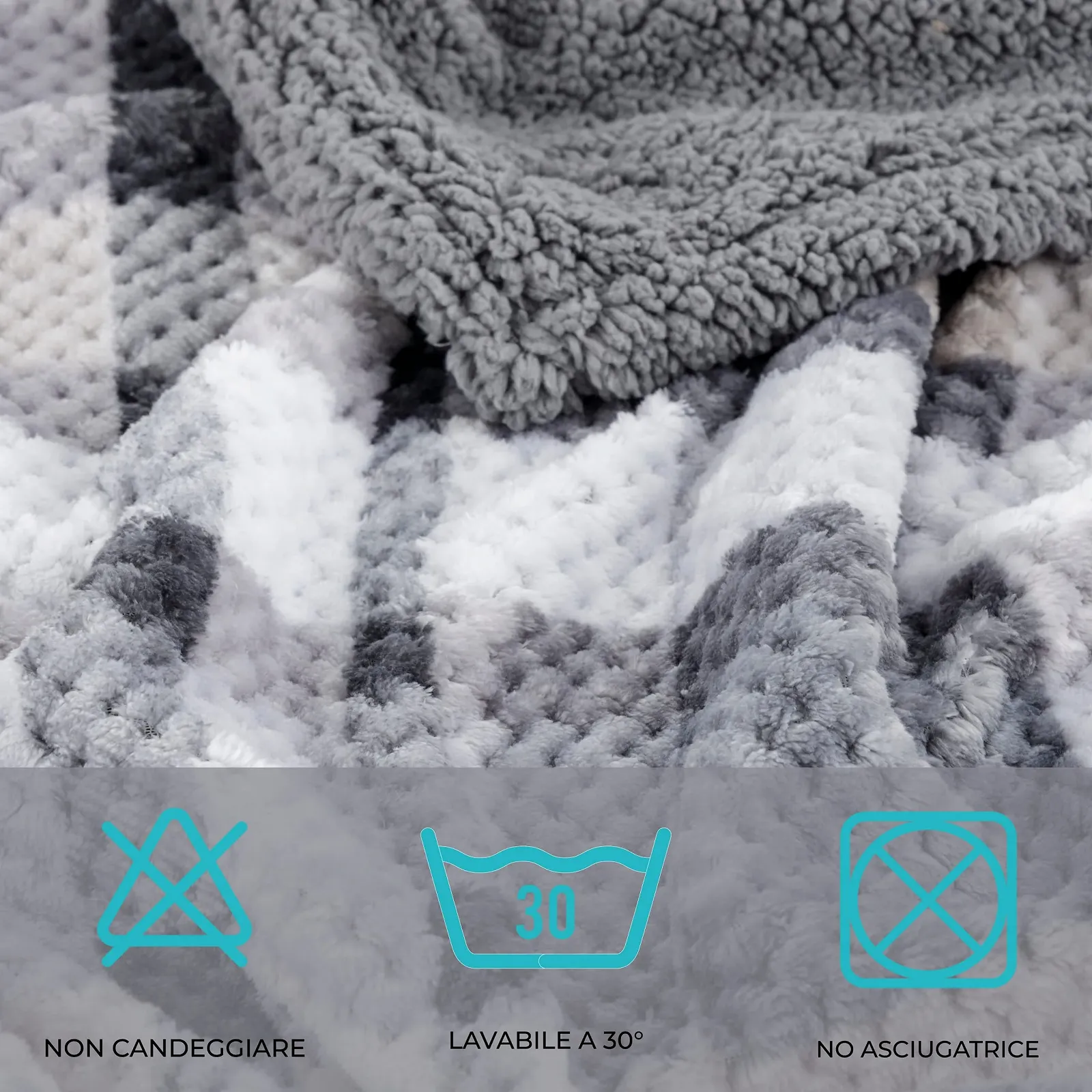 Одеяло Флисовое Baroni Home Мягкое Серое 130 x 160 см, фото №3