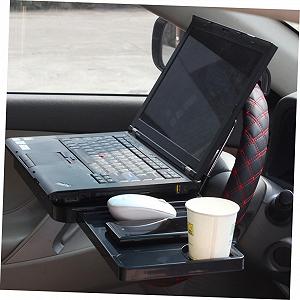 Автомобильный складной столик-подставка для ноутбука с подстаканником для заднего сиденья с выдвижным ящиком для работы, путешествий и еды в автомобиле synthetic.ua - Фото 1