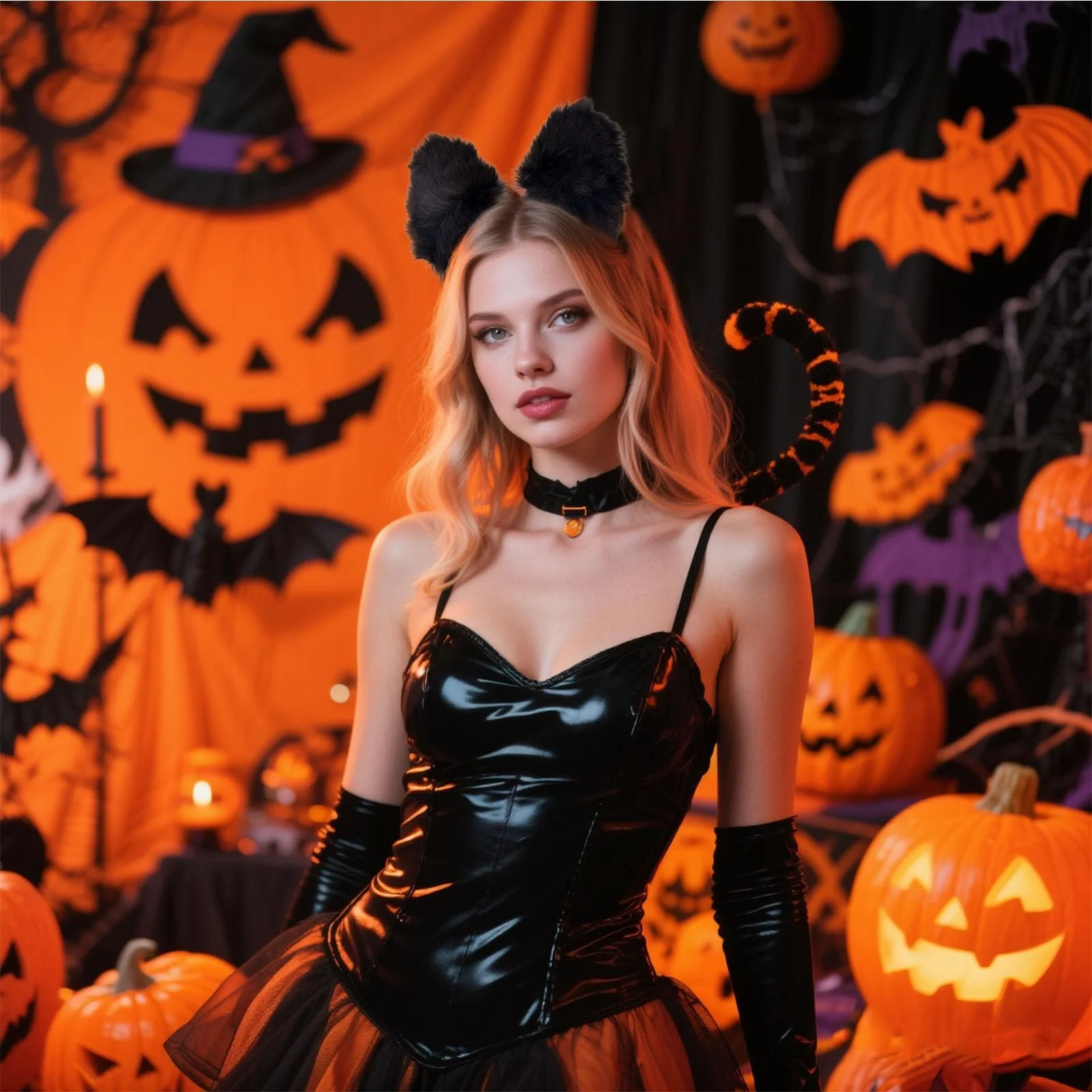 Обруч Вушка котика Чорний Оксамит для жінок, для дорослих та дітей, фото №5