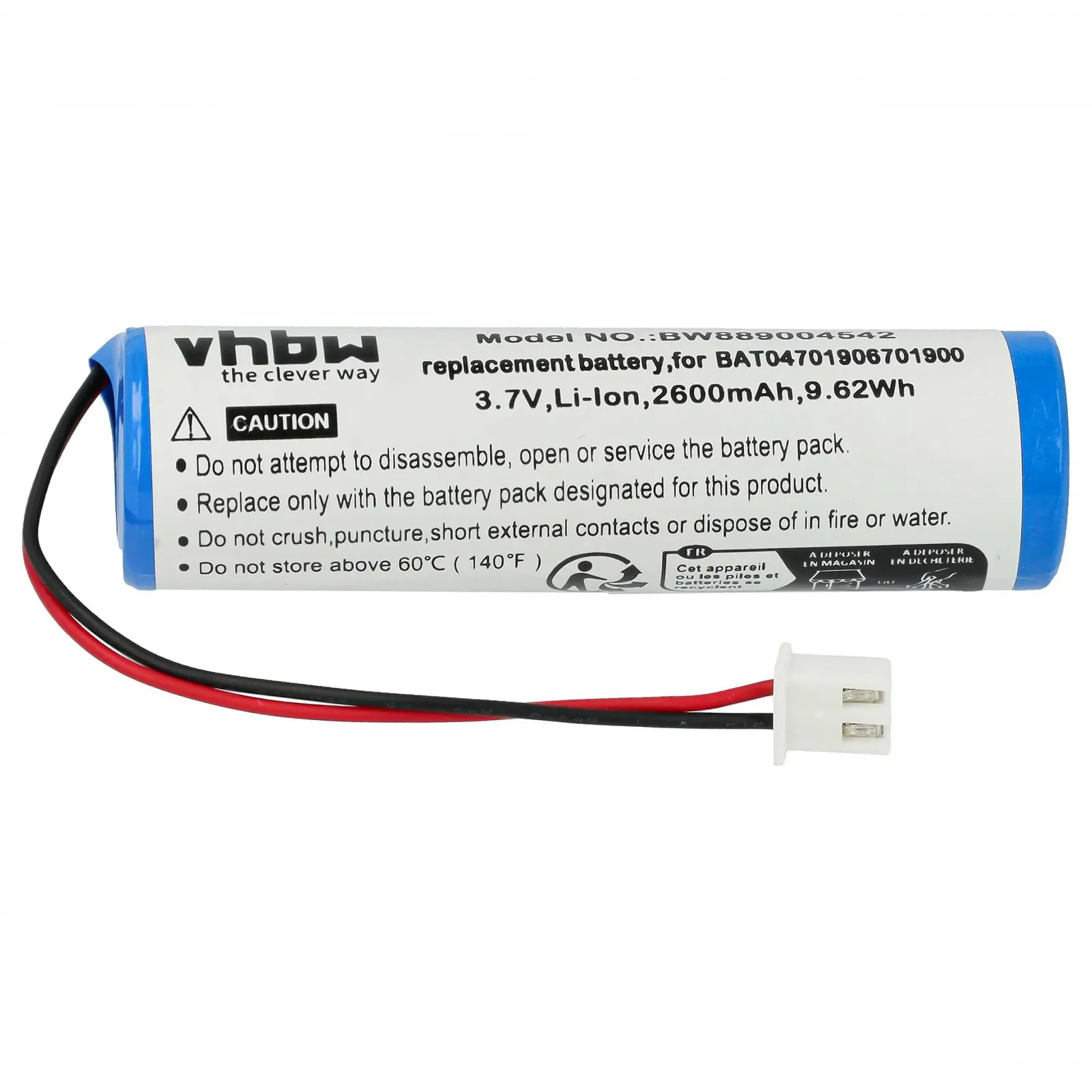 Аккумулятор vhbw для Zafferano Pina 2600 мАч 3.7 В Li-Ion 2 шт., фото №3