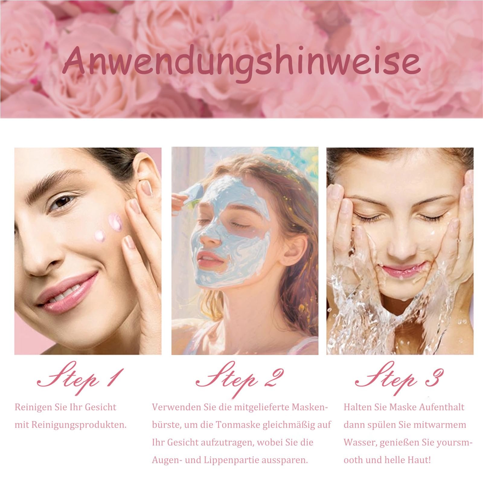 Набор масок-пленок, 2 шт, Гиалуроновая Кислота и Роза для лица для отшелушивания, Увлажняющая маска для лица для сужения пор, Желейная маска для женщин с кисточкой, фото №7