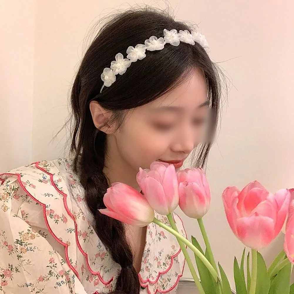 Обруч Квітка зі штучних перлів, фото №3