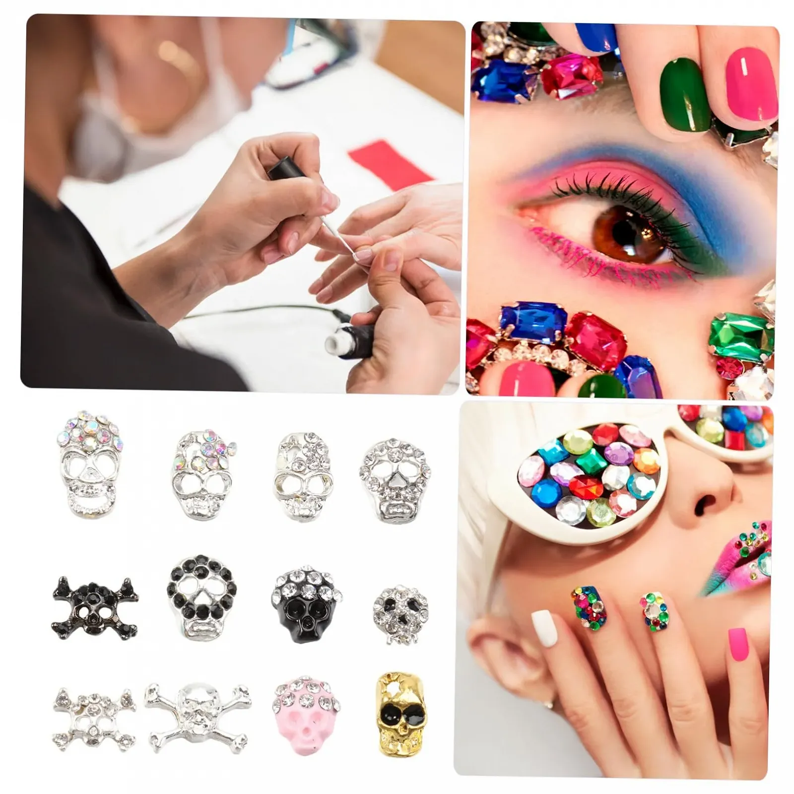 Стразы для ногтей FRCOLOR 3D Кристалл Череп, фото №2