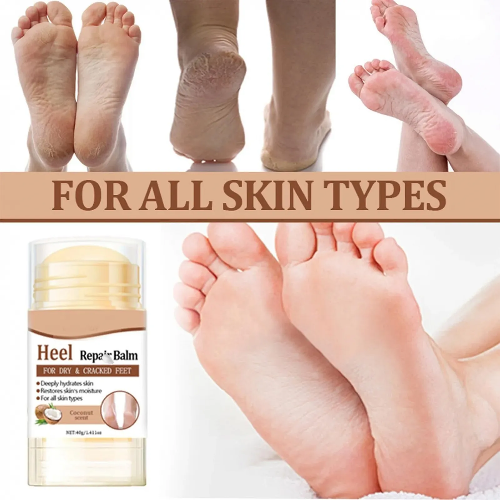 Крем-стик для ног Foot Care против трещин на пятках с кокосовым маслом увлажняющий, фото №4 Крем-стик для ног Foot Care против трещин на пятках с кокосовым маслом увлажняющий, фото №4