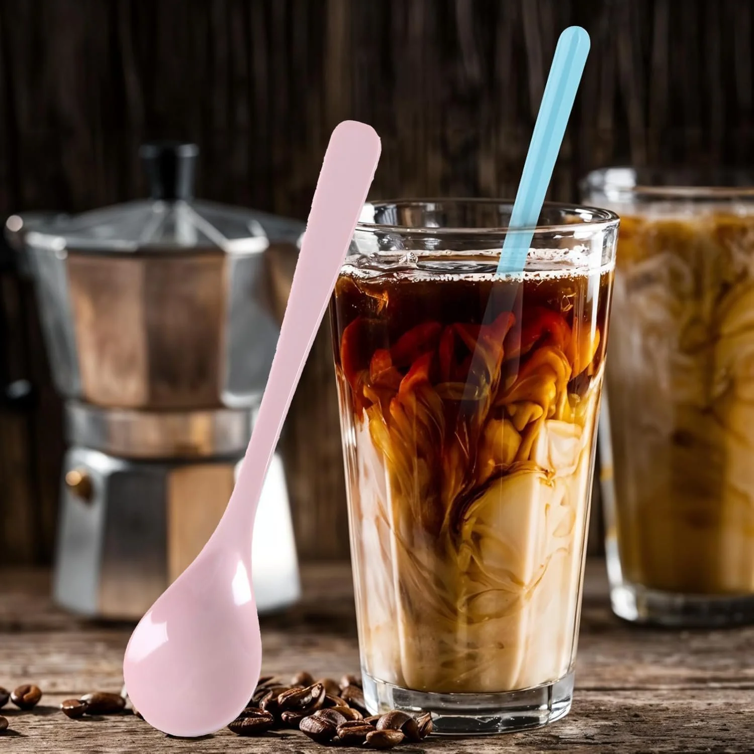 Набір з 5 багаторазових ложок Plastic Colourful, 16 см, різнокольорові, фото №6