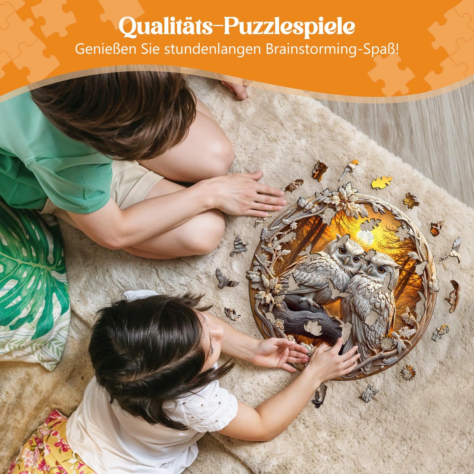 Деревянный 3D пазл Сова 300 деталей коробка подарков, фото №8