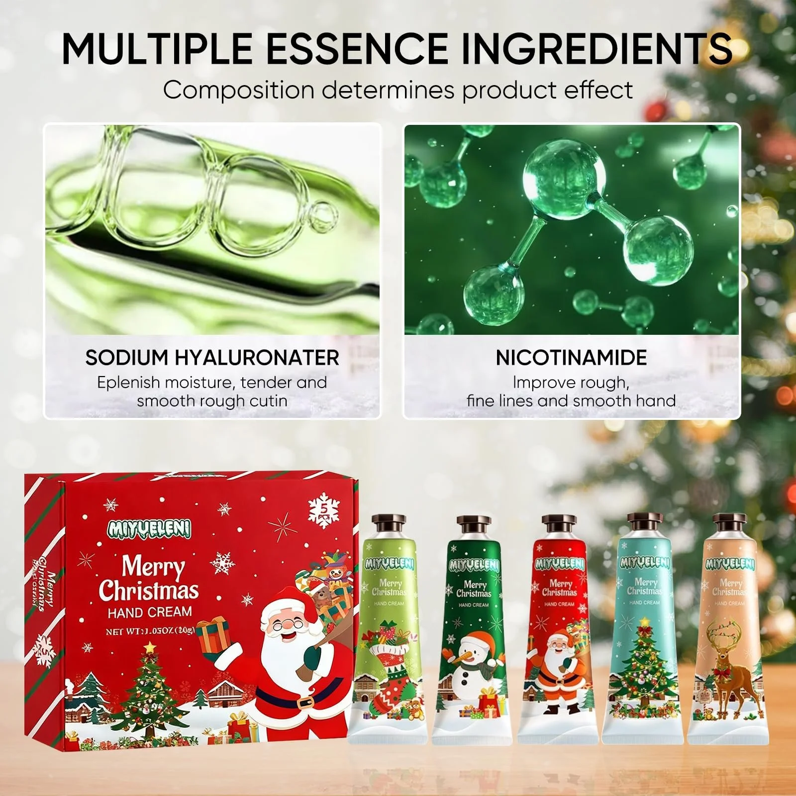 Набор кремов для рук Мини-набор кремов для рук 5 шт. Рождественские подарки. Рождественский крем для рук для очень сухой кожи рук для женщин, мужчин, семьи и друзей, фото №4 Набор кремов для рук Мини-набор кремов для рук 5 шт. Рождественские подарки. Рождественский крем для рук для очень сухой кожи рук для женщин, мужчин, семьи и друзей, фото №4