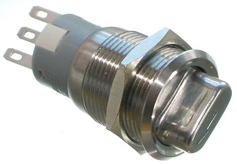 Переключитель антивандальний VJ Parts d22 резьба 19 h39 2 положення 3 контакт індикація, фото №1