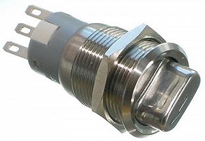 Переключитель антивандальний VJ Parts d22 резьба 19 h39 2 положення 3 контакт індикація - Фото 1