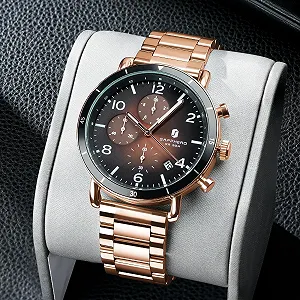 Годинник SAPPHERO Чоловічий Хронограф Аналоговий Годинник Кварцовий Дата Нержавіюча Сталь synthetic.ua - Фото 1