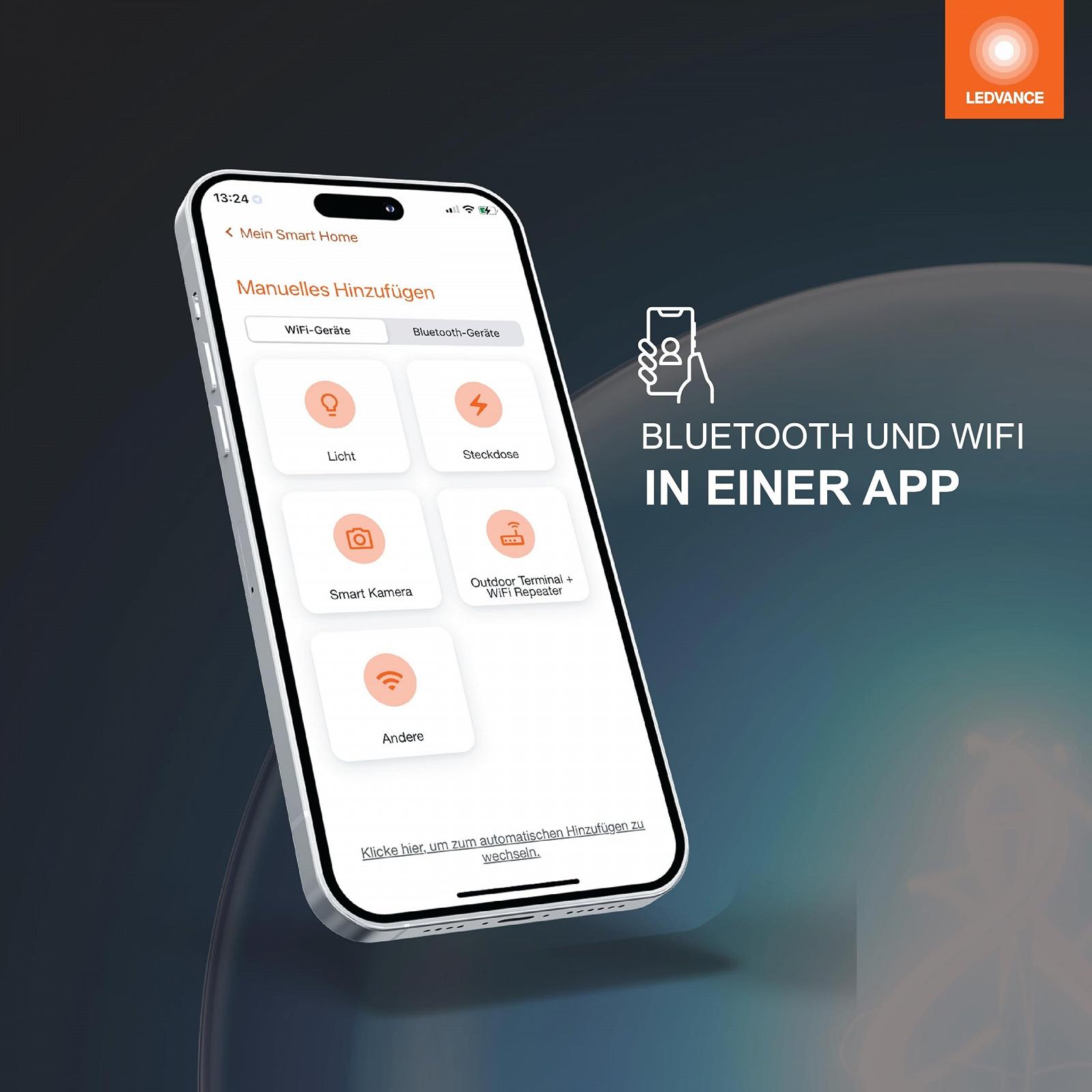 Гірлянда LEDVANCE SMART+ Outdoor WiFi, 4.5 Вт, 240 лм, чорний, теплий білий (3000K) та RGB, фото №6