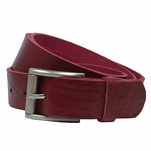 Ремень кожаный Kollektion Chrissys-in 4 см шириной Бордово-красный из коровьей кожи собственного производства synthetic.ua - Фото 1