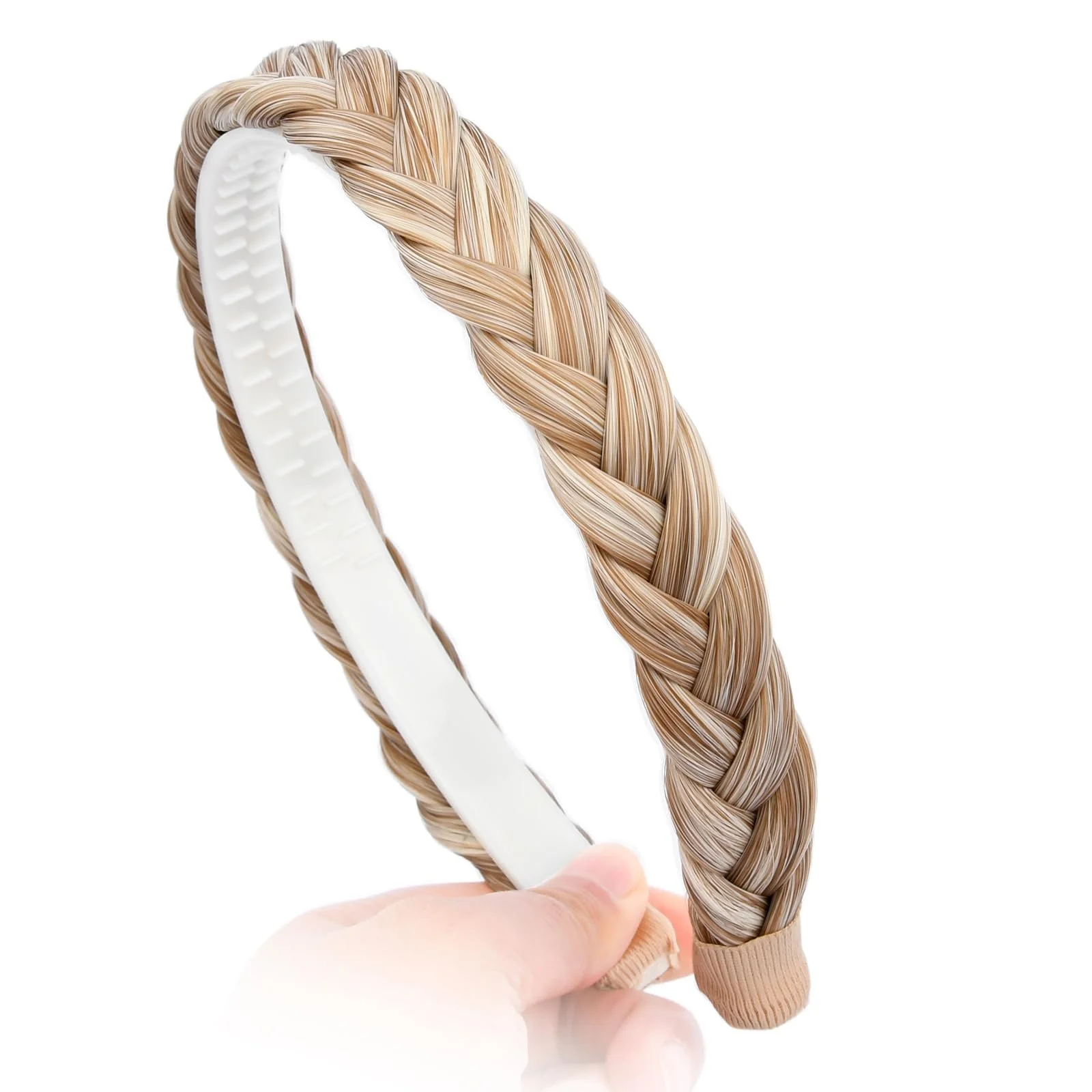 Обруч Плетений 1.5 см З Зубцями З Косами Світле Волосся Пісочний Блондин, фото №5