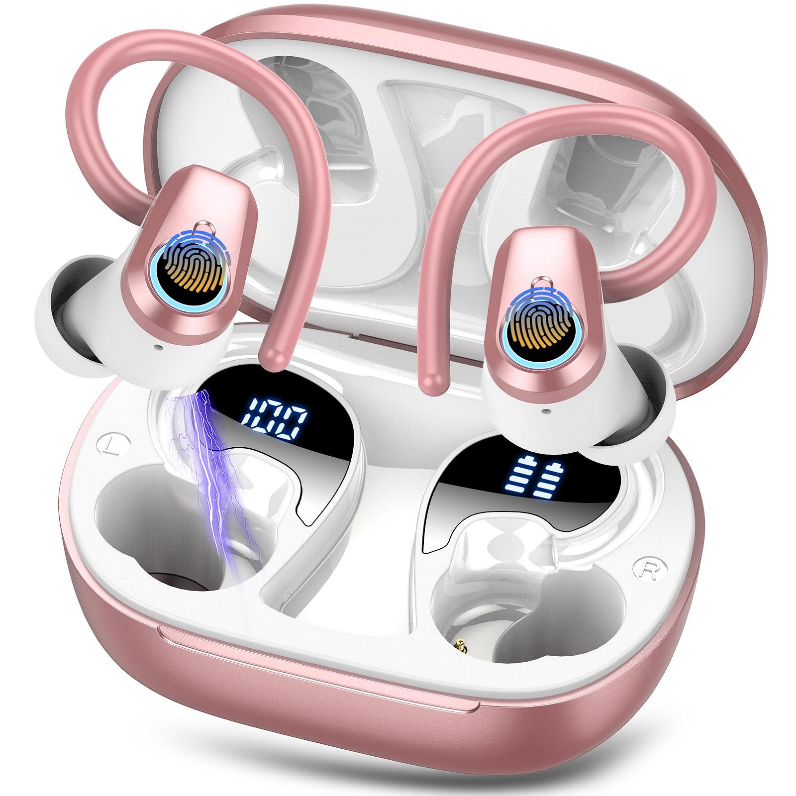 Наушники Bluetooth Беспроводные 5.3 с 4 микрофонами, 2024 Вставные Шумоподавление Dual LED Вкладыши 50 часов Глубокий бас, IP7 Водонепроницаемые Наушники для работы, учёбы, фото №1