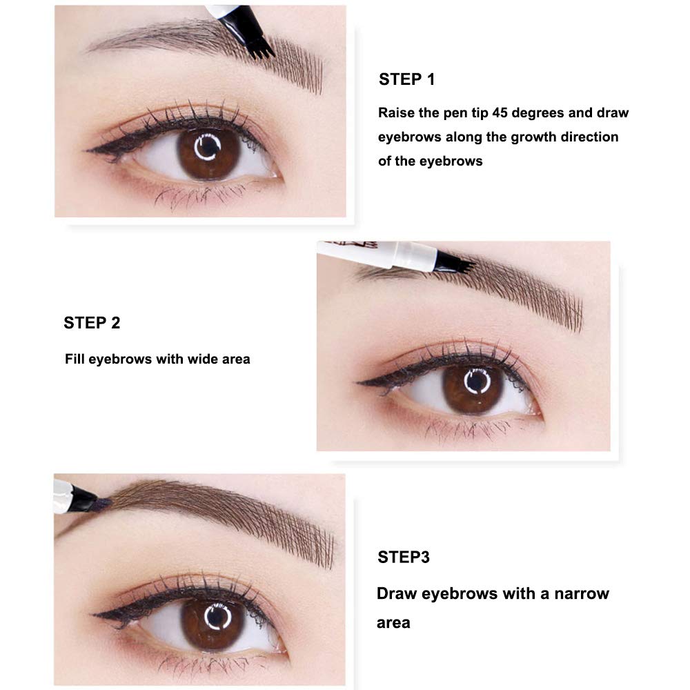 Pen 3D Eyebrow Tattoo Waterproof Long-Lasting Microblading with Micro-Fork Tip Applicator, фото №4