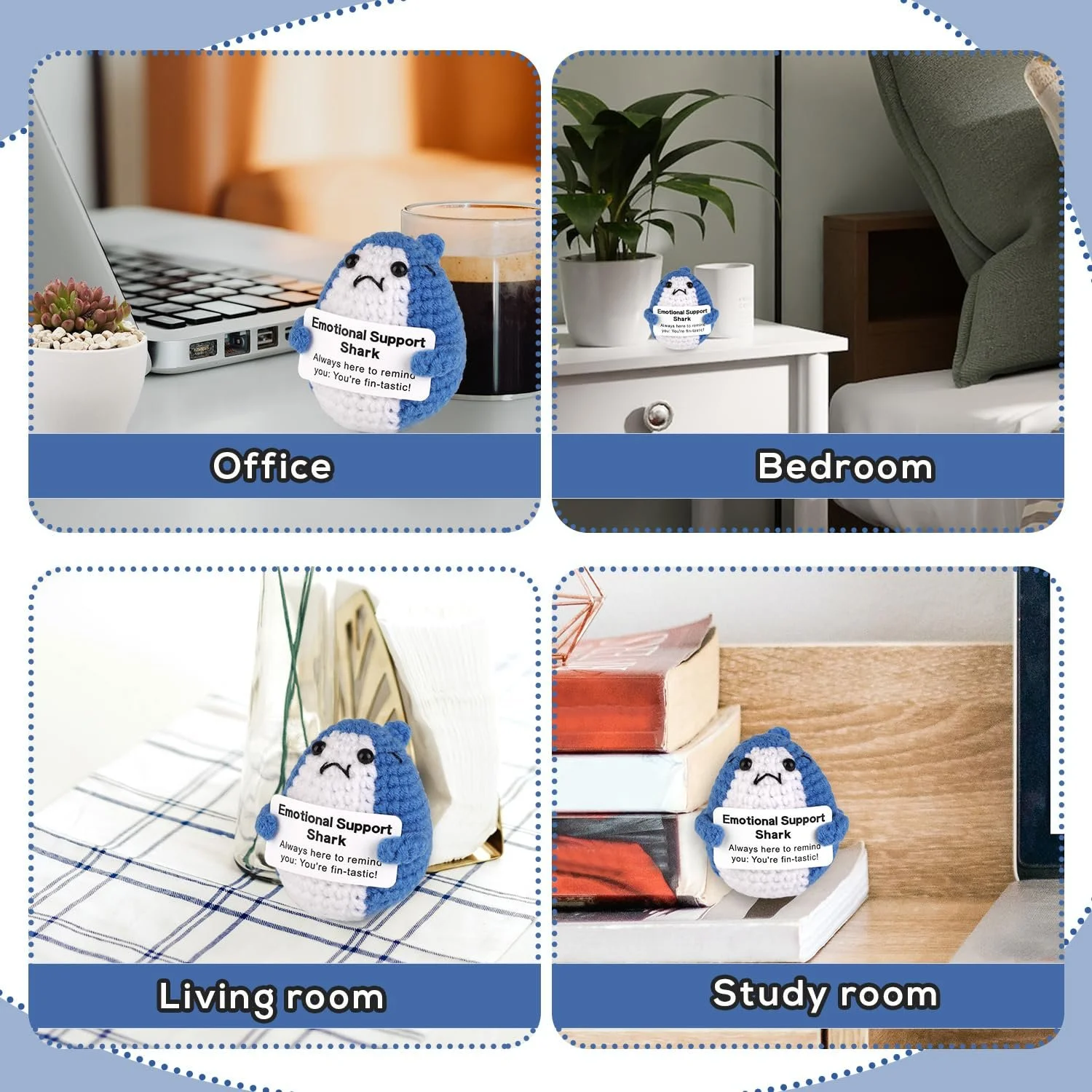 TOYMIS Positive Shark Crochet Doll Вязаная игрушка акула 6x7 см, фото №6 TOYMIS Positive Shark Crochet Doll Вязаная игрушка акула 6x7 см, фото №6