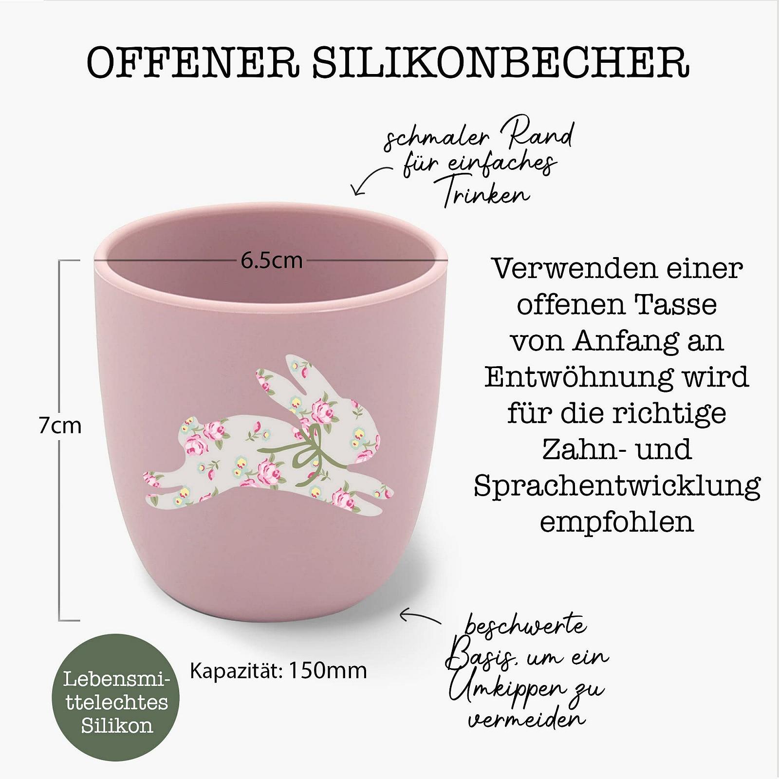 Набор детской посуды Koko Kids® из бамбука и силикона: Тарелка на присоске Кролик, Миска на присоске Ягненок, Силиконовая чашка и ложка (Розовый), фото №5 Набор детской посуды Koko Kids® из бамбука и силикона: Тарелка на присоске Кролик, Миска на присоске Ягненок, Силиконовая чашка и ложка (Розовый), фото №5