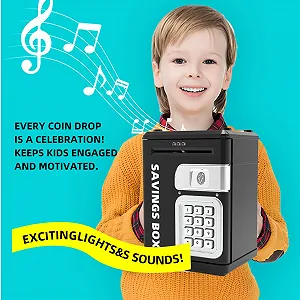 Сейф-скарбничка Bank Safe електронна з кодом для дітей synthetic.ua - Фото 1