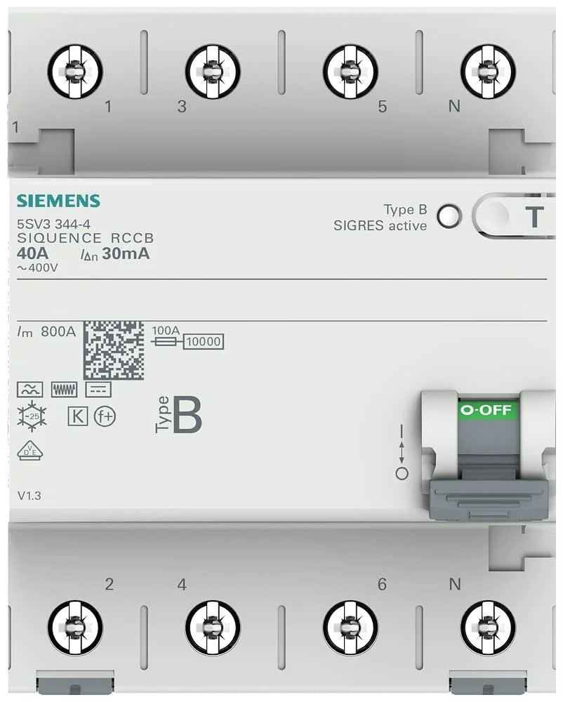 Автоматичний вимикач Siemens 5SV33444  3P+N Тип B 30мА 40А 400В, фото №2