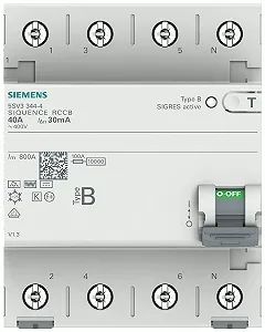Автоматичний вимикач Siemens 5SV33444  3P+N Тип B 30мА 40А 400В synthetic.ua - Фото 1