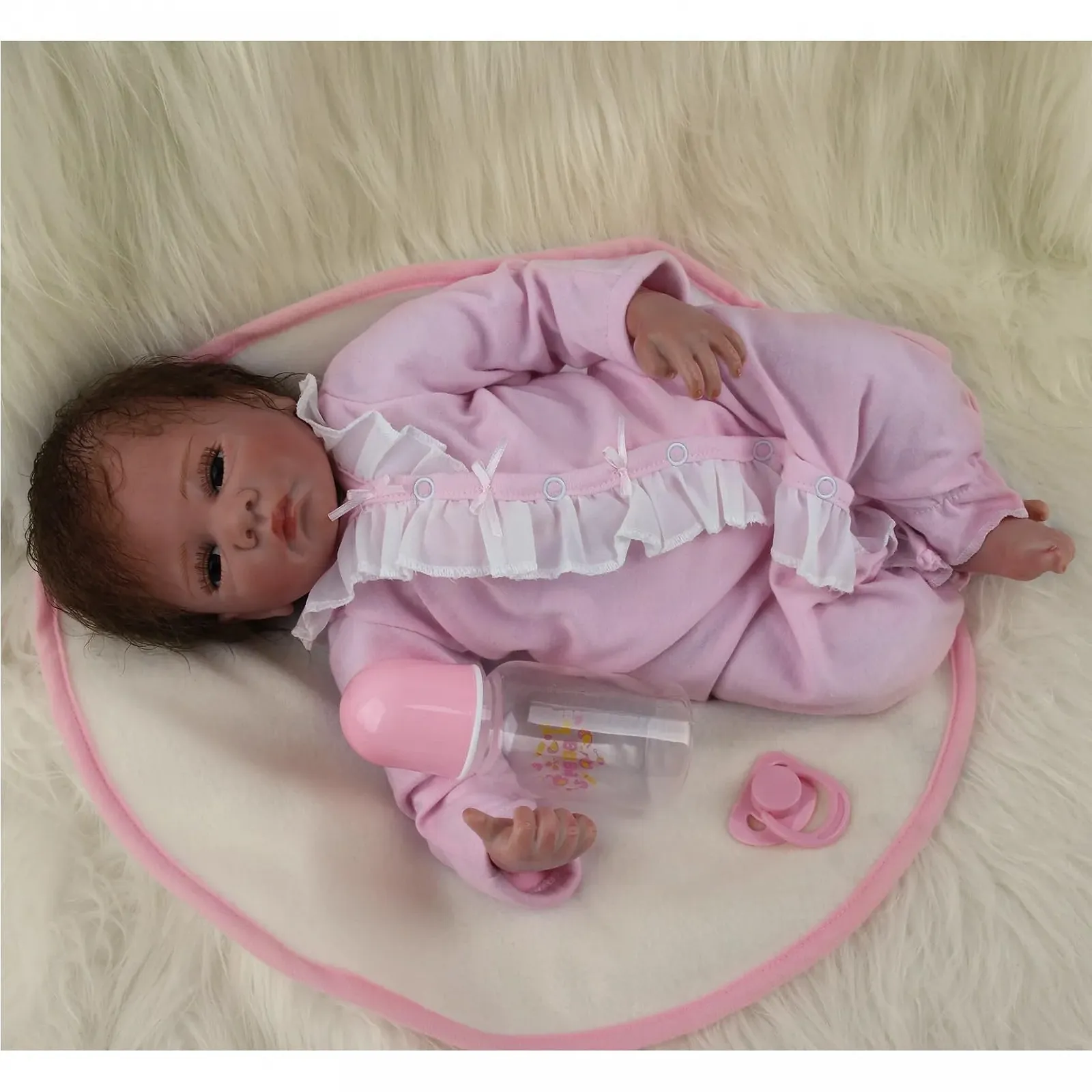 Кукла ZIYIUI Reborn Baby 22 Inch 55 cm Soft Silicone Vinyl Симуляция новорожденного мальчика и девочка, фото №5