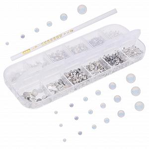 Набор украшений для ногтей F".A"cher Nagel Schmuck Box для DIY маникюра, пластины с плоским дном, блестящие украшения для женщин и девушек для вечеринок и особых случаев - Фото 1