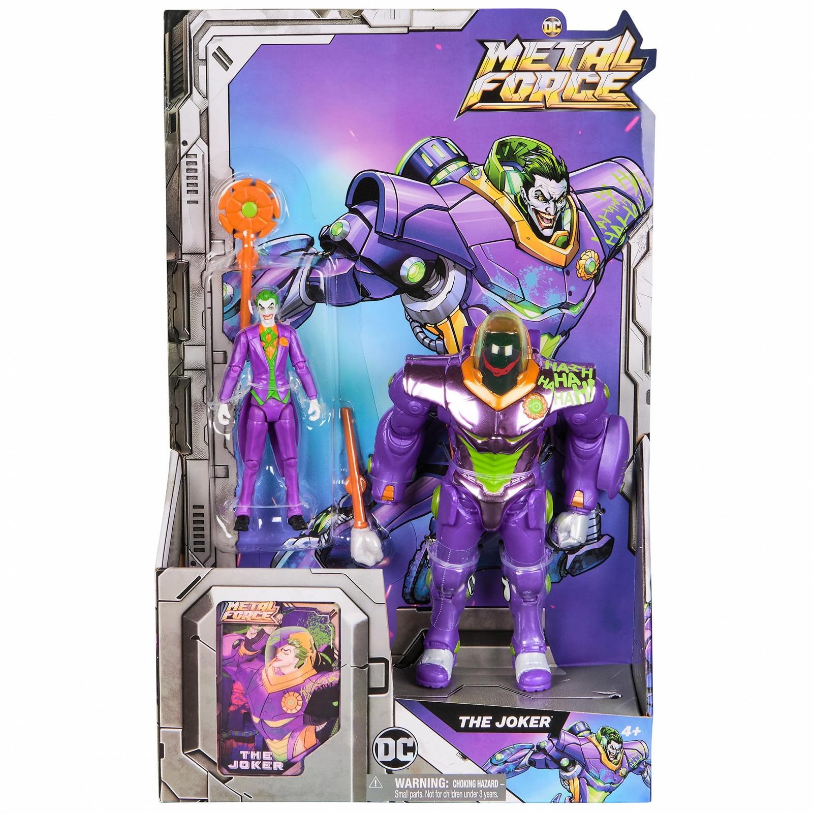 Фігурка Джокера DC Comics Metal Force, 15,24 см з міні-фігуркою 10,16 см, з вбудованим бластером та бронекостюмом, фото №2