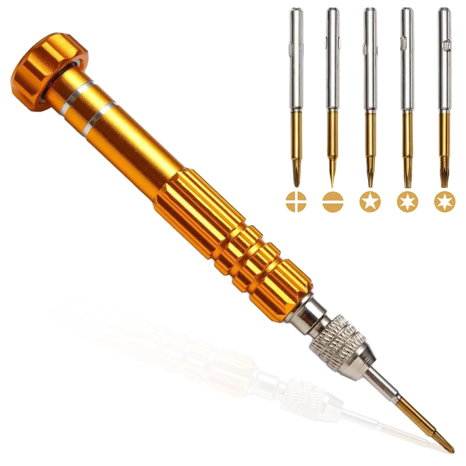 Набір міні-викруток 5 в 1 прецизійний легована сталь 10 см, фото №1