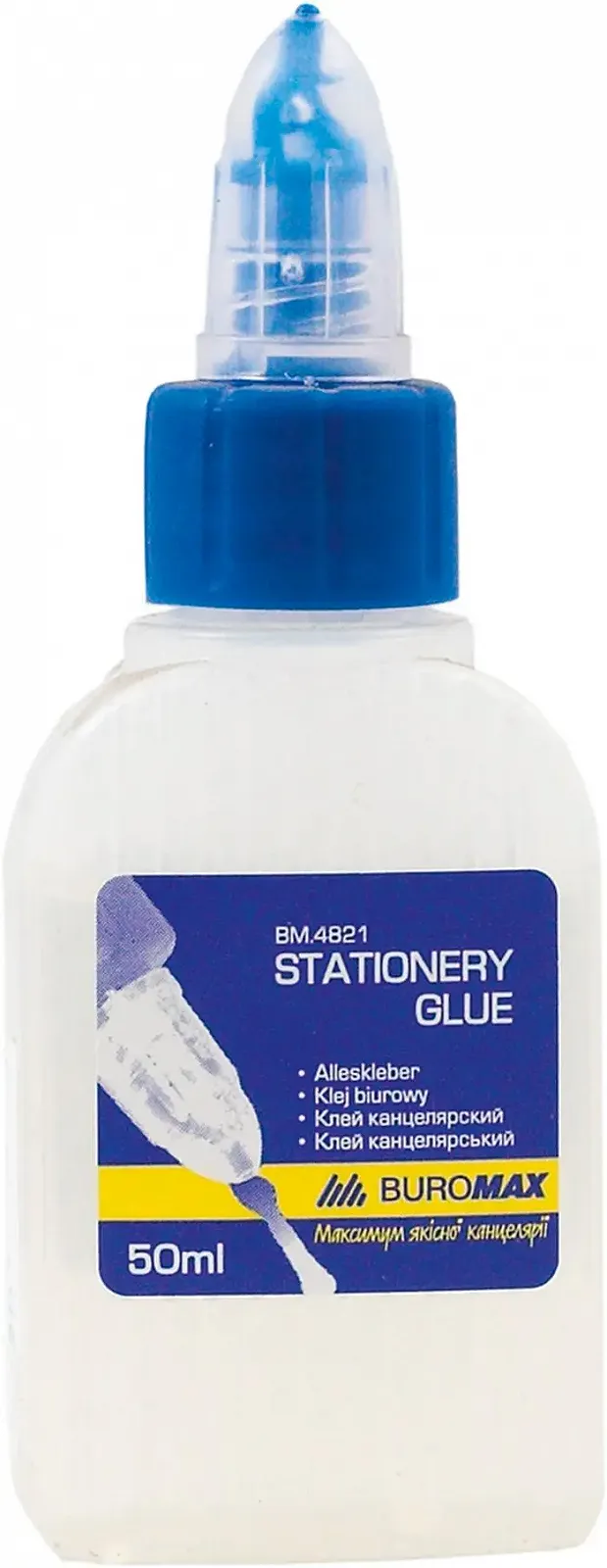 Клей Buromax канцелярский с колпачком-дозатором 50 мл (BM.4821), фото №1 Клей Buromax канцелярский с колпачком-дозатором 50 мл (BM.4821), фото №1
