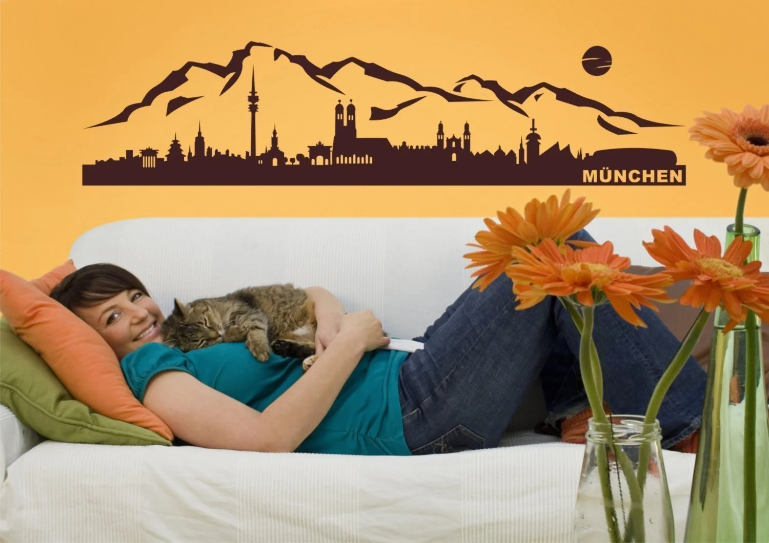 Наклейка на стіну Munich Skyline Motif 25 Матова, фото №3