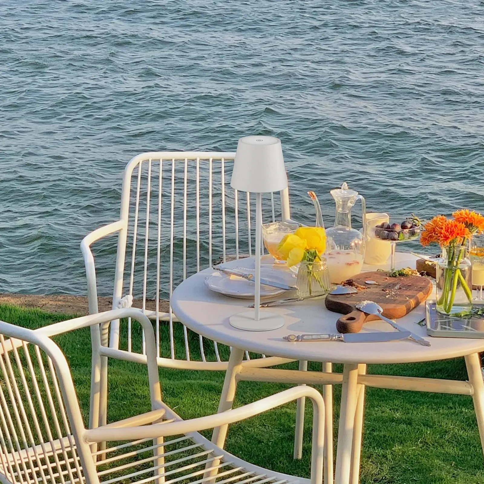 Настільна лампа LED Klighten Набір з 2 шт. Димована Акумулятор USB-C 3000 К IP54 Алюміній Пісочно-сірий, фото №6