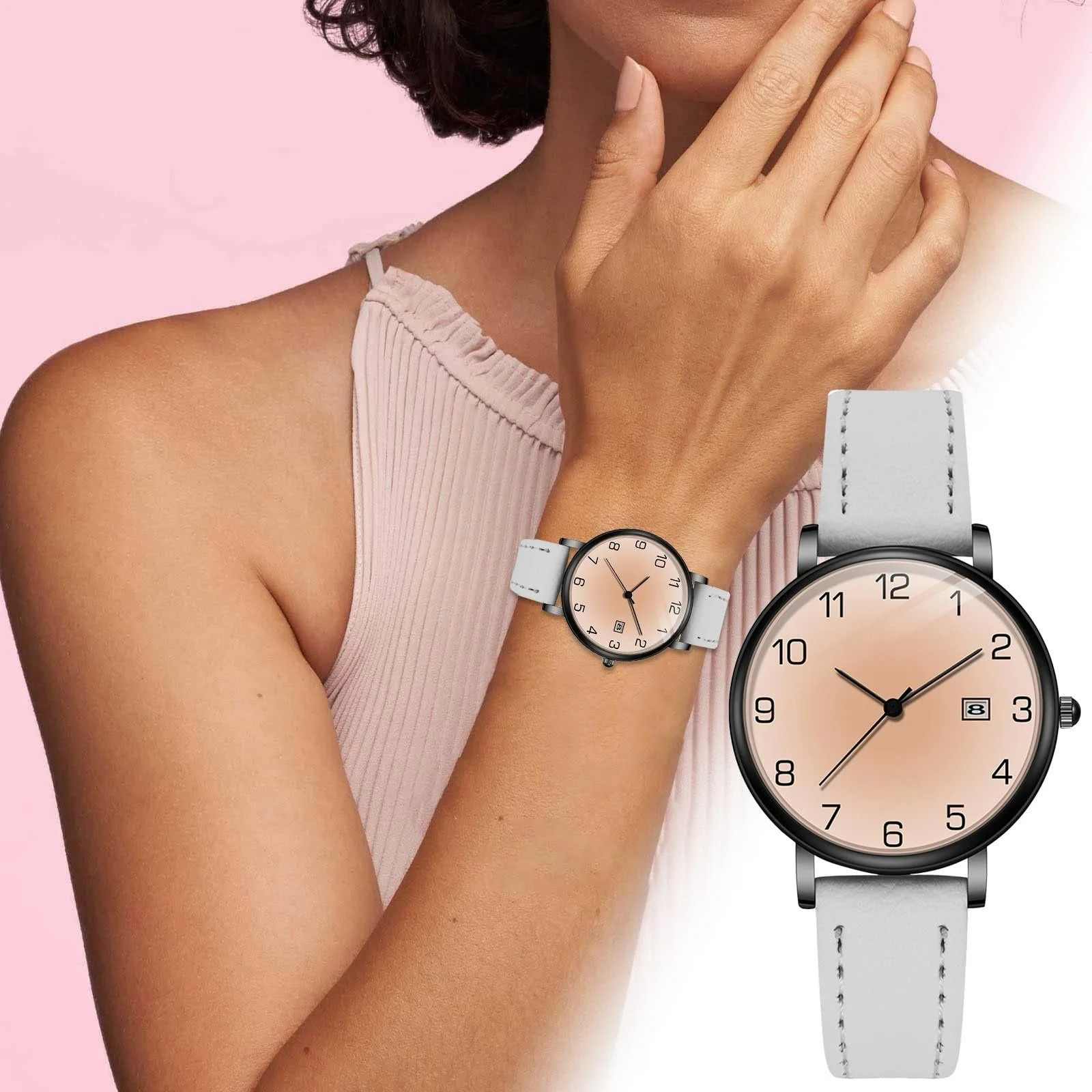 Чоловічий годинник Generisch аналоговий кварцовий елегантний простий модний ретро цифровий повсякденний, фото №3