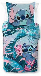Постільна білизна Jay Franco Disney Lilo and Stitch Floral для однієї людини, дитяча, наволочка 80 x 80 см, бавовна - Фото 1