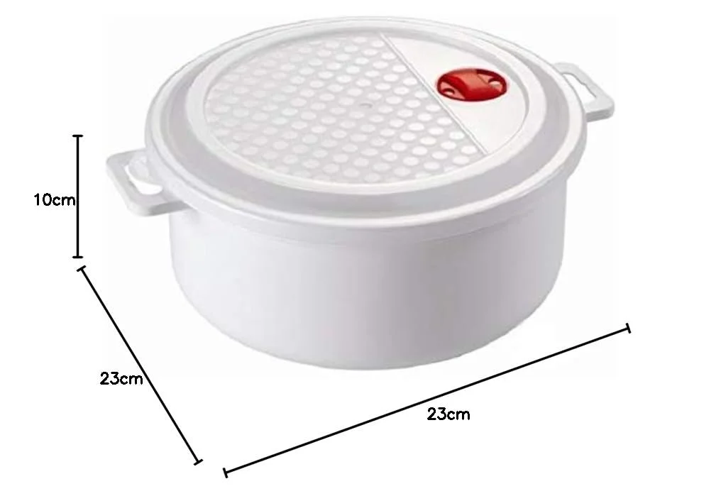 Набор кастрюль для микроволновой печи Heidrun 6 шт. с крышкой и клапаном 3.0 л 23 x 10 cm белый, фото №1