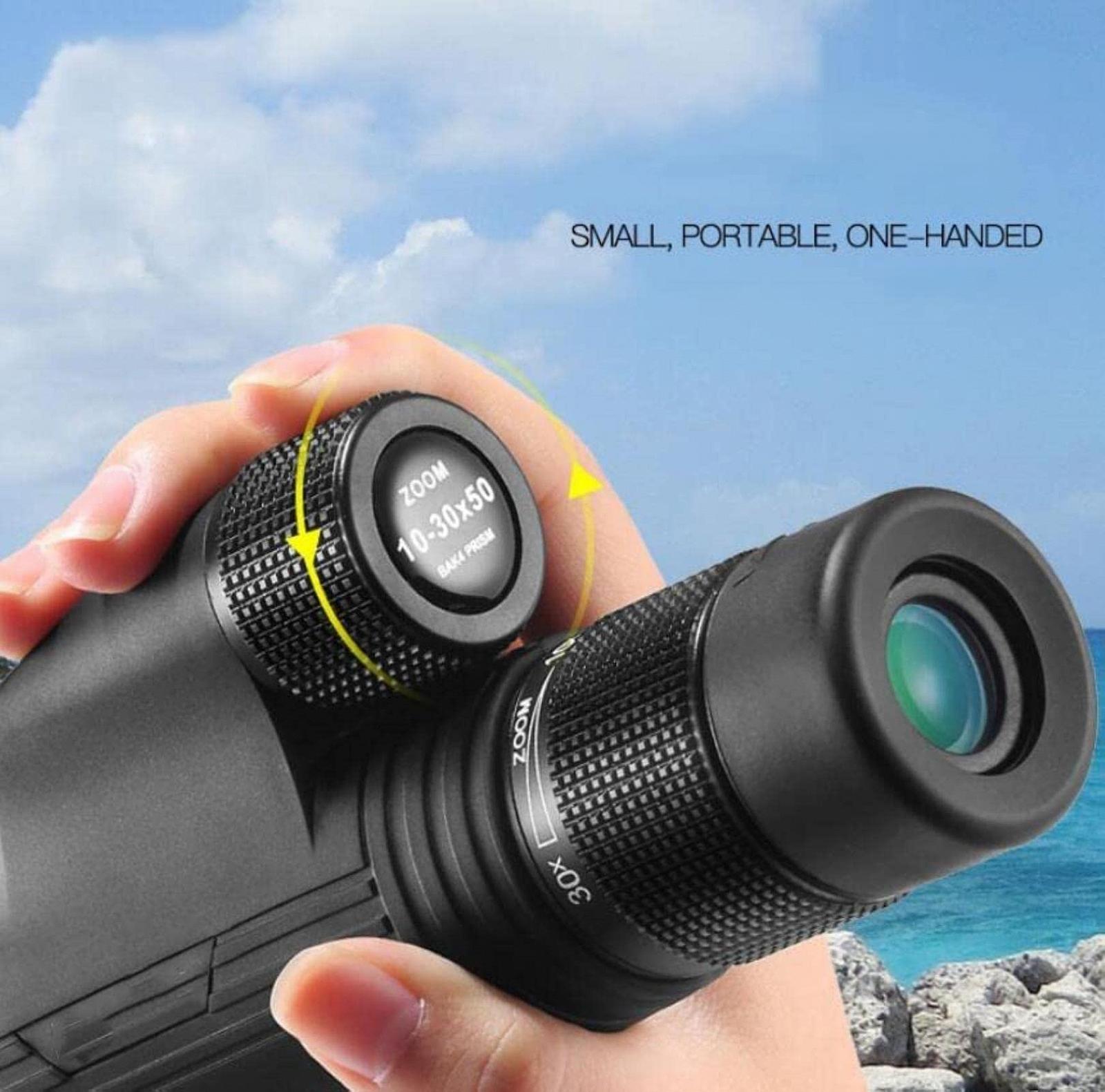 Монокуляр NOALED Zoom 10-30X50 с держателем для смартфона и настольным штативом водонепроницаемый HD черный, фото №4 Монокуляр NOALED Zoom 10-30X50 с держателем для смартфона и настольным штативом водонепроницаемый HD черный, фото №4