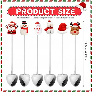 Набор из 6 рождественских ложек, нержавеющая сталь, рождественские synthetic.ua - Фото 1