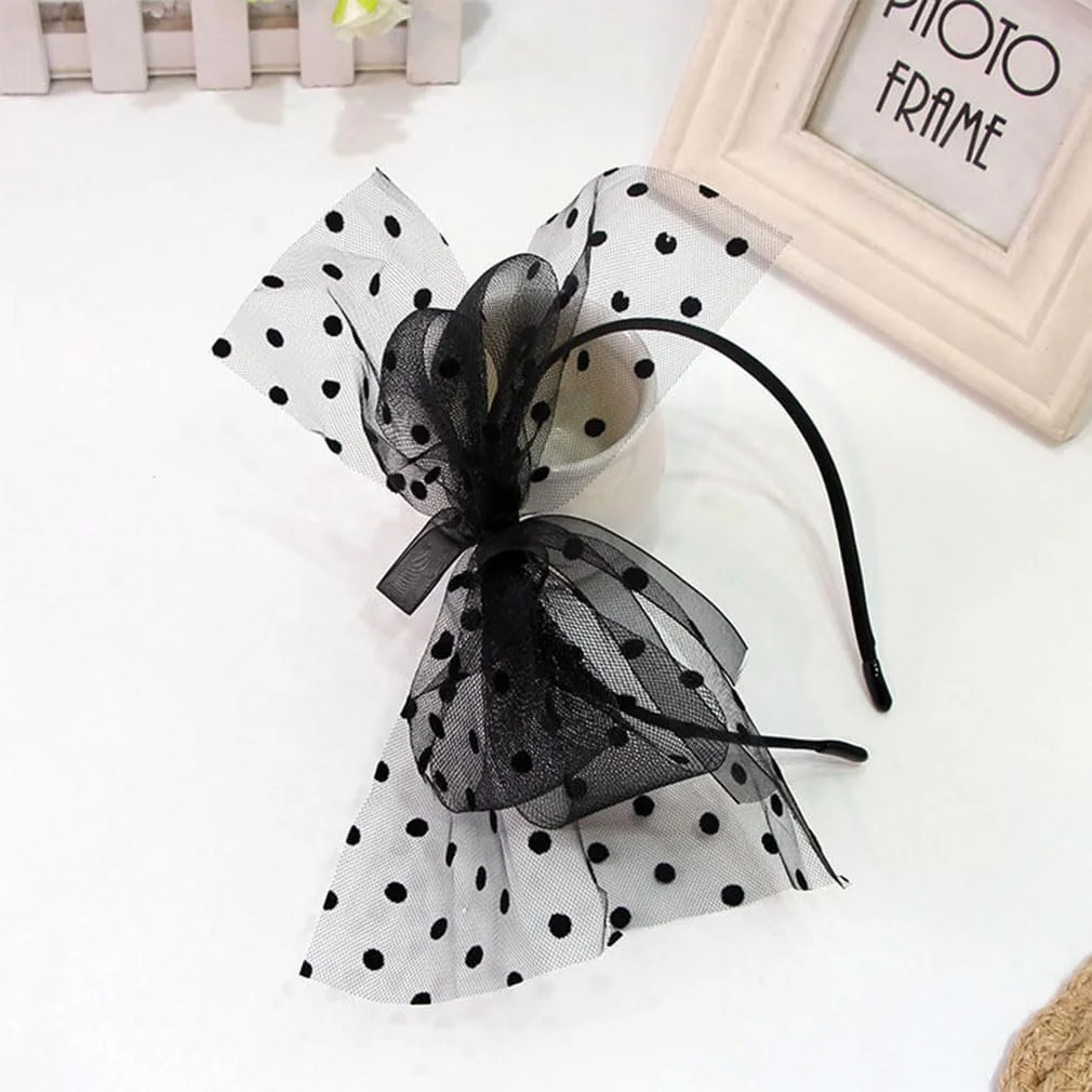 Обруч для волос с кружевным бантом, фото №3