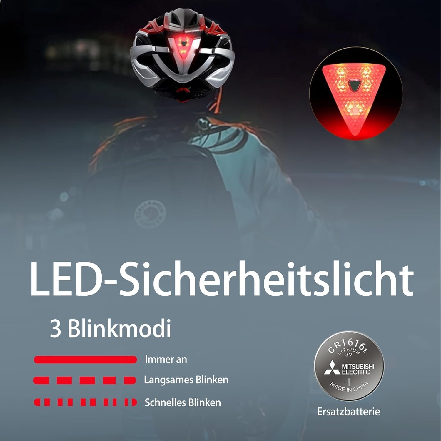Шолом велосипедний KINGLEAD MTB з магнітним візором, регульований, легкий, для скейтерів - вбудований світлодіодний задній ліхтар, фото №3