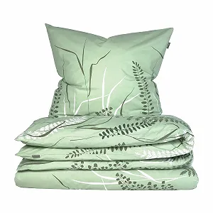 Комплект постільної білизни Schiesser Annic 2 предмети квітковий принт Renforcé 100% бавовна Öko-Tex на блискавці 135 x 200 см + 80 x 80 см зелений - Фото 1