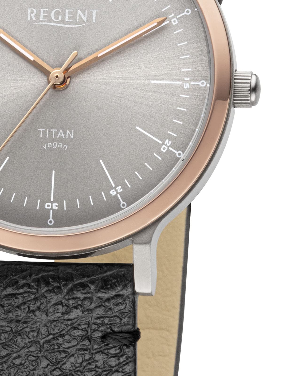 Женские часы Regent Титан, 33 мм, серо-черный ремешок, фото №2