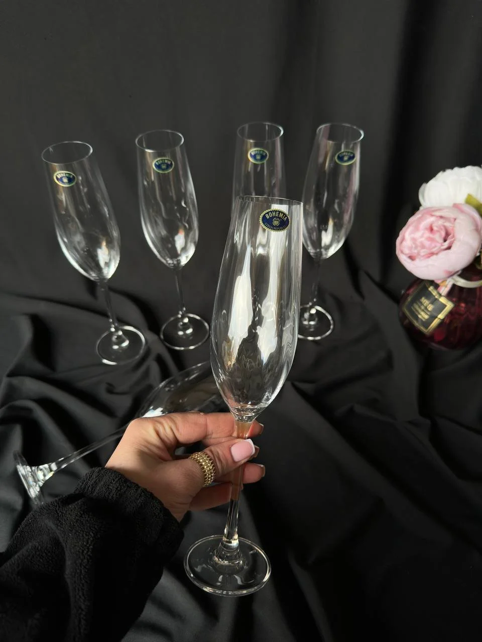 Набір келихів для шампанського екохрусталь Cora 6 шт, фото №1