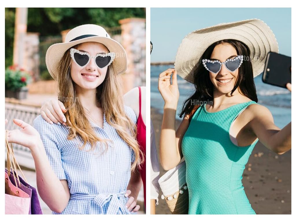 Солнцезащитные очки в форме сердца Hitopin с жемчугом розовые (3 шт.), фото №5 Солнцезащитные очки в форме сердца Hitopin с жемчугом розовые (3 шт.), фото №5