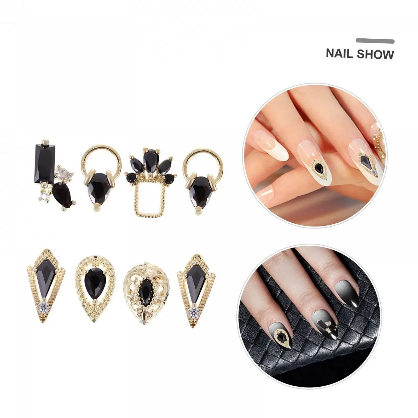 Прикраса для нігтів з чорного циркону, фото №4 Прикраса для нігтів з чорного циркону, фото №4