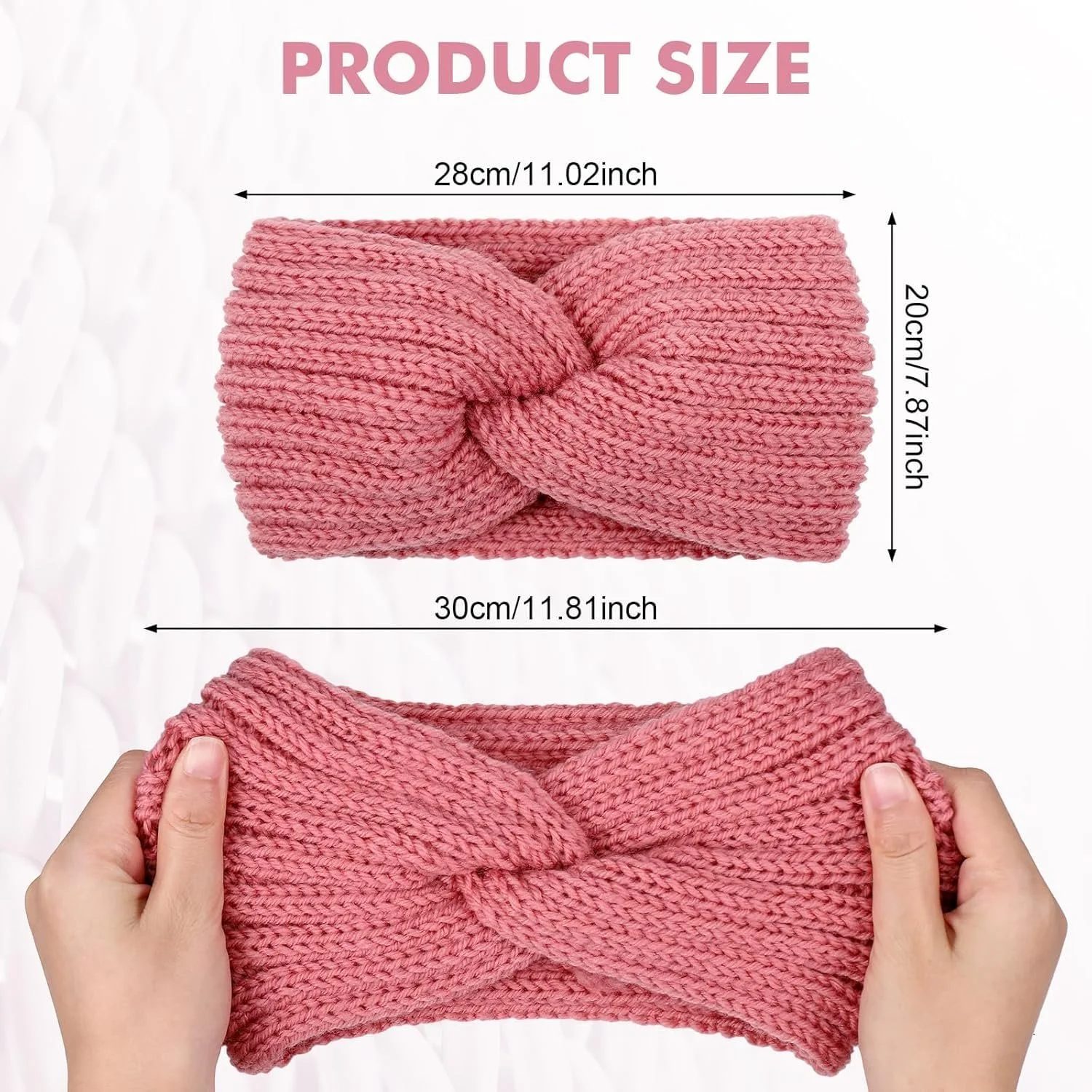 Пов'язка на голову В'язана Зимова Жіноча Комплект 3 штуки, фото №4