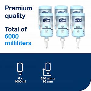 Рідке мило та гель для душу 2-в-1 Tork Premium 420601 для систем S1 1000 мл (3 шт. в упаковці) synthetic.ua - Фото 1