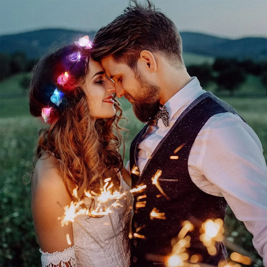 Вінок з LED квітами (6 шт.), фото №5