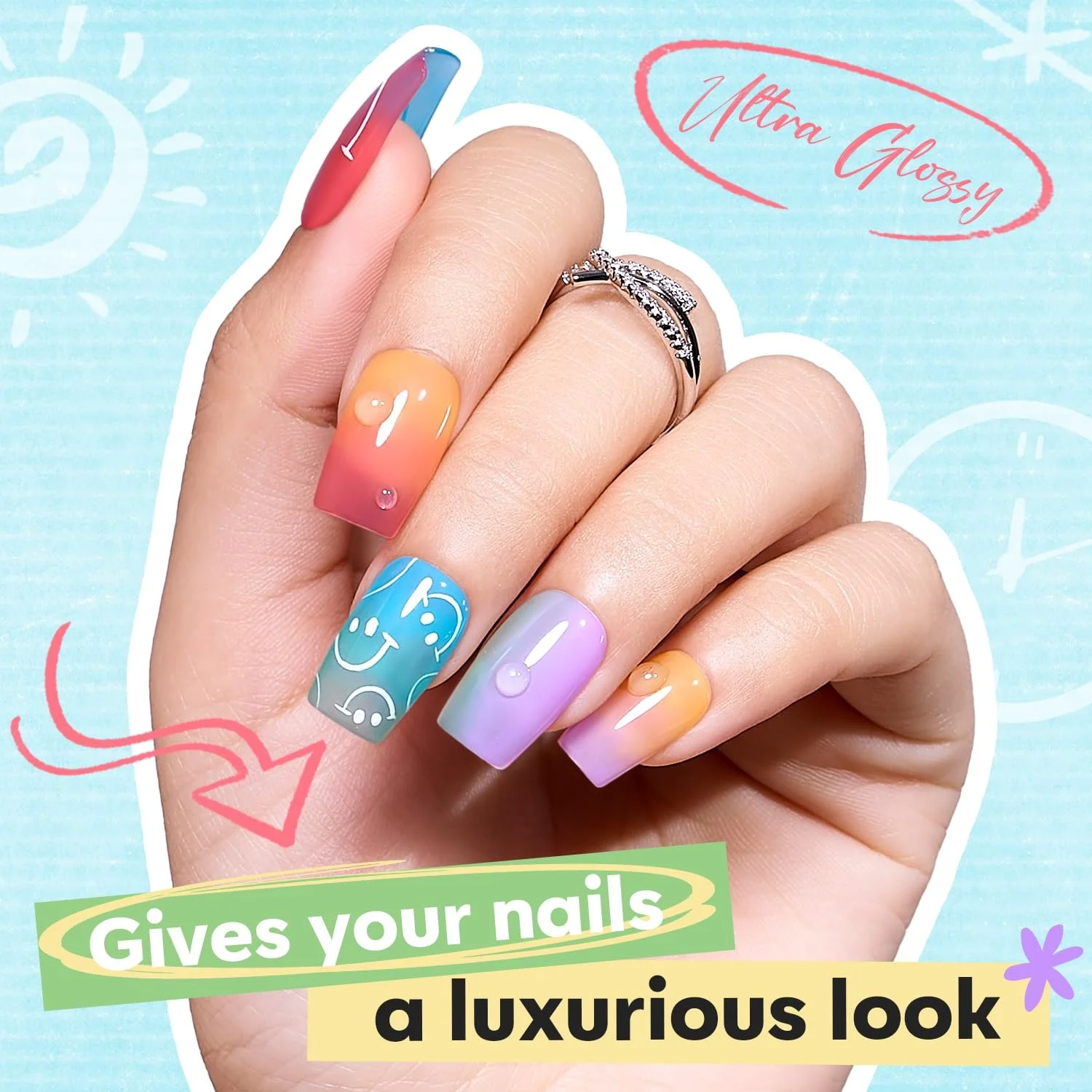 Гель-лак MODELONES Набір 6 кольорів Пастельний Желейний, фото №3