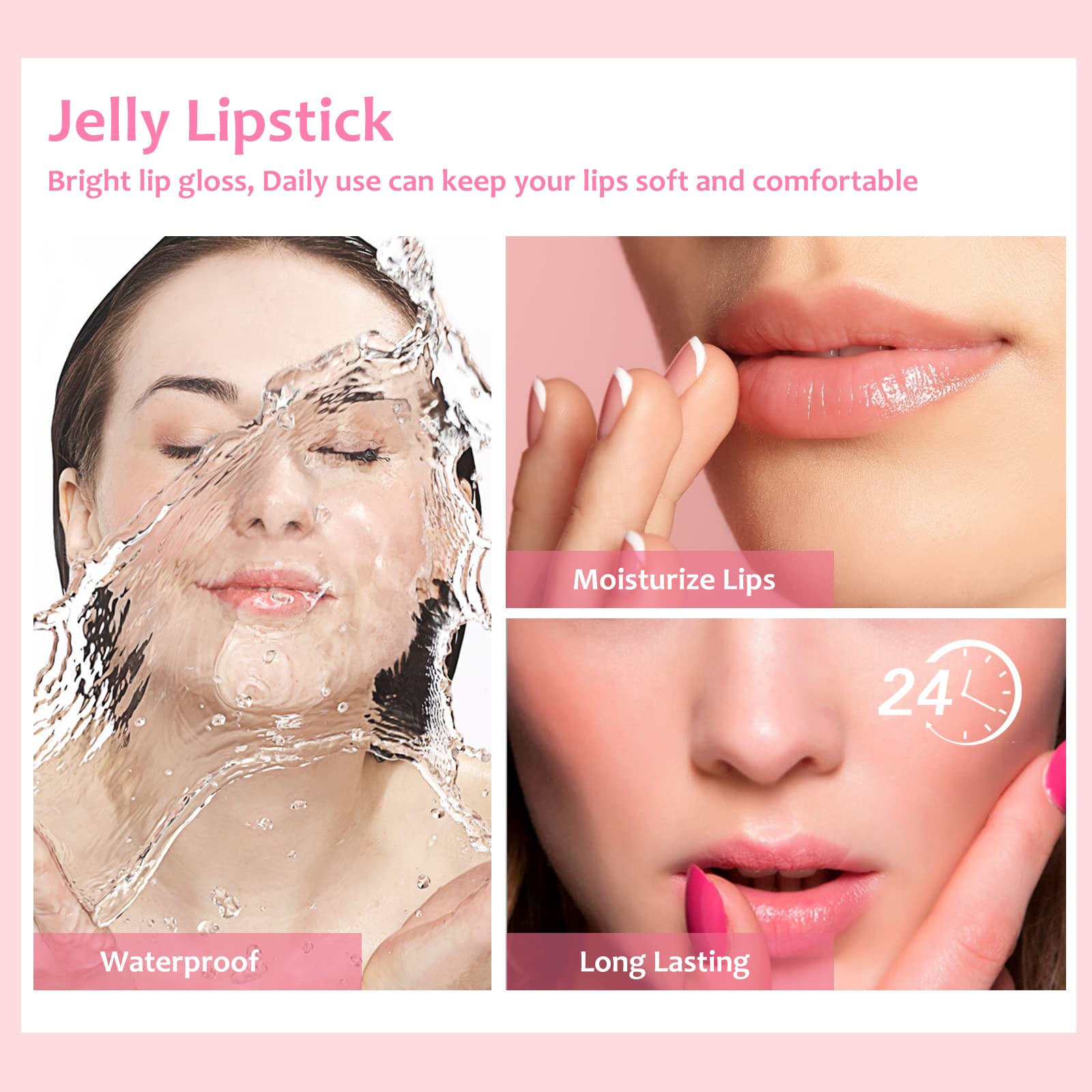 Губна помада Crystal Jelly Flower 6 шт Колір що змінюється з температурою та pH, бальзам для губ прозорий, фото №6