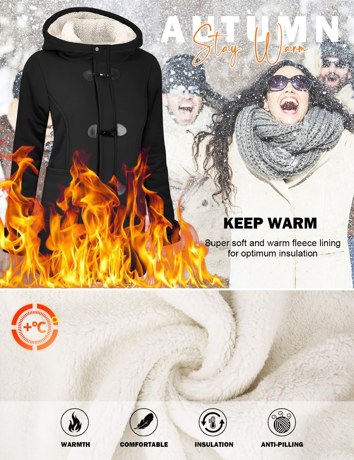 Жіноча Куртка Nadeer Плюшева з Капюшоном Зимова, фото №4